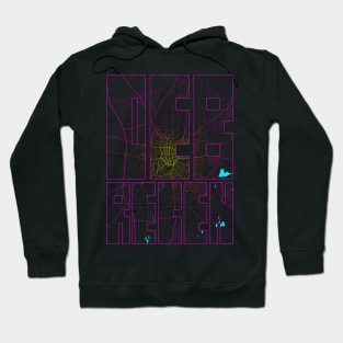 Debrecen, Hungary City Map Typography - Neon Hoodie